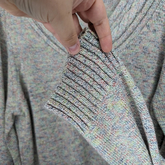 cj banks Grey Multicolour Knit V Neck Sweater Women 2XL Plus Size - Picture 5 of 9